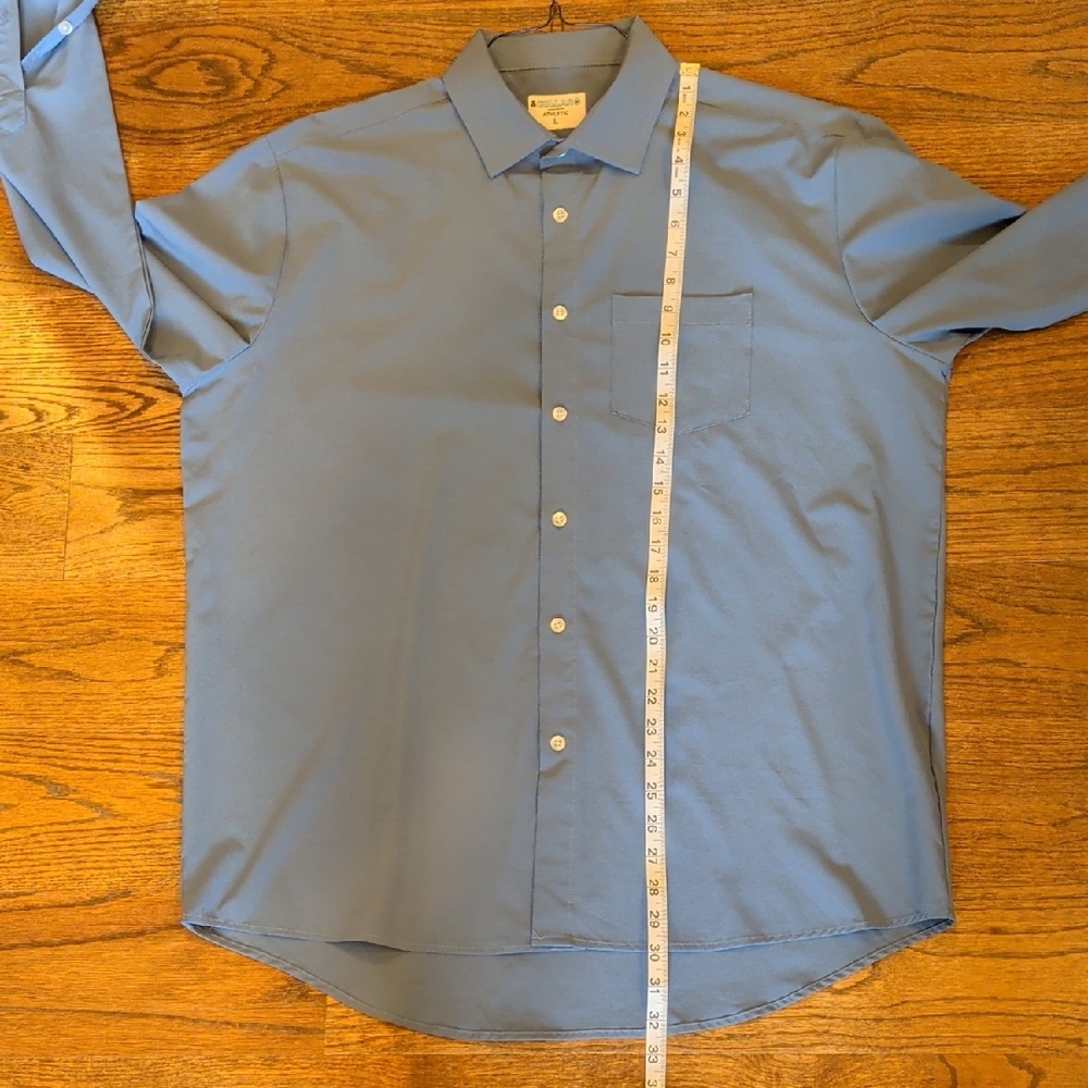 &Collar Large Athletic Fit Performance 4-way Stretch Dress Shirt